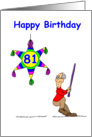 81st Birthday - Hitting 81 card