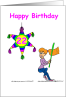 22nd Birthday - Hitting 22 card
