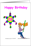28th Birthday - Hitting 28 card
