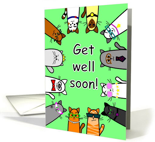 Get Well Soon with Funny Cats card (1451526)
