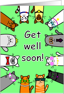 Get Well Soon with Funny Cats card