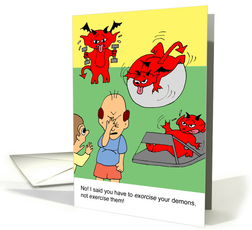 Birthday - Exercise Demons card (44987)