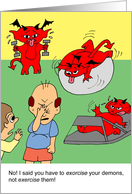 Birthday - Exercise Demons card