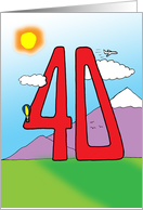 40th Birthday - Big Number card