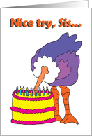Sister Birthday - Can’t Hide card