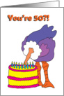 50th Birthday/Mother - Hide Your Excitement card