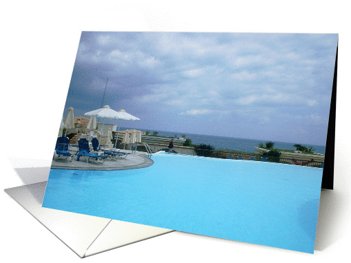Resort pool on Crete card (50910)