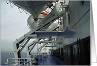 Lifeboat area on a cruise liner card
