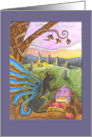 Cat Sidhe and Turnip Lantern on Samhain Eve card
