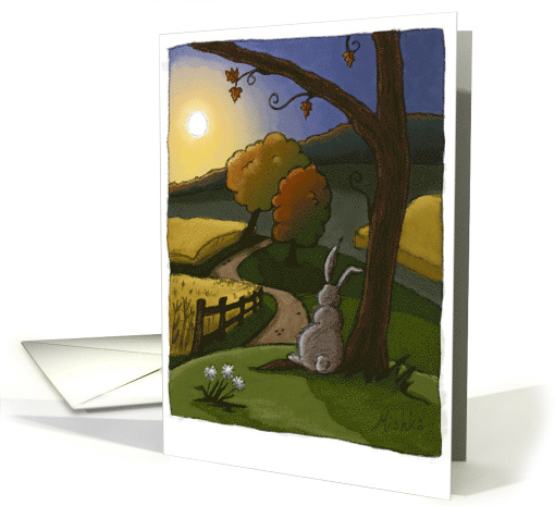 Autumn Bunny card (42504)