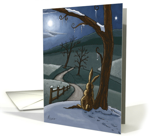 Winter Bunny card (42508)