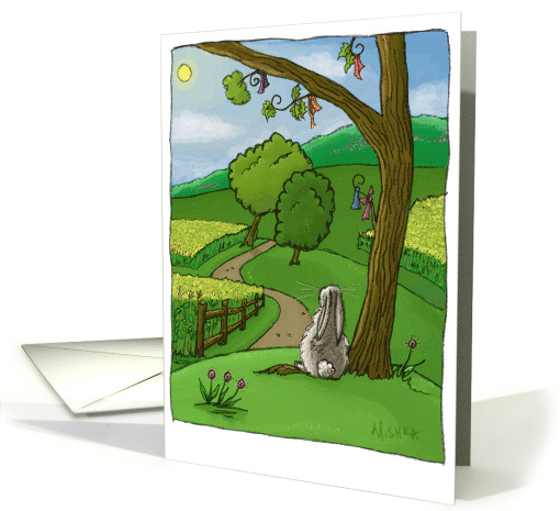 Summer Bunny card (42510)