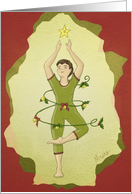 Yoga Christmas Tree Pose card