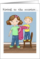 Rising to the occasion card