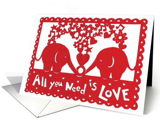 elephants,love card (203020)