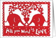 elephants,love card