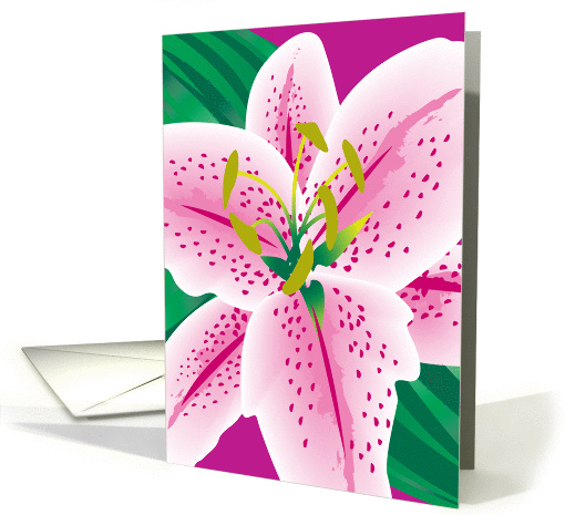 Pink Tiger Lily card (49305)