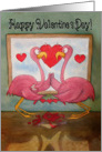 Flamingo Bird Valentine’s Day Couple Card
