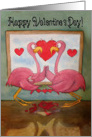 Flamingo Bird Valentine’s Day Couple Card