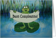 Italian Happy Birthday Frog card