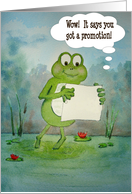 Frog Promotion Congratulations Business card
