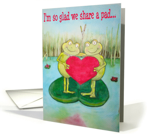 Happy Valentine Frog Funny Humor Cute St. Valentine's Day card