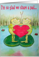 Happy Valentine Frog Funny Humor Cute St. Valentine’s Day Card