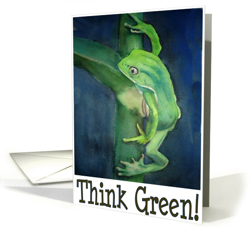 Frog Think Green Global Warming card (126016)