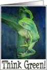 Frog Think Green Global Warming Card