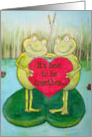 St. Valentine’s Day Love romance funny cute humor Frog Card