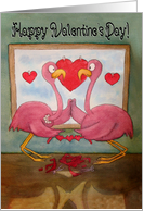 Flamingo Bird Valentine’s Day Couple Card