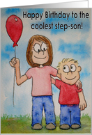 Happy Birthday Step-Mom Stepmom Cute Whimsical Card