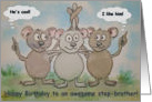 Happy Birthday Step Brother Stepbrother Cute Whimsical Card