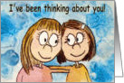 Thinking of You Friendship Cute Card Whimsical card