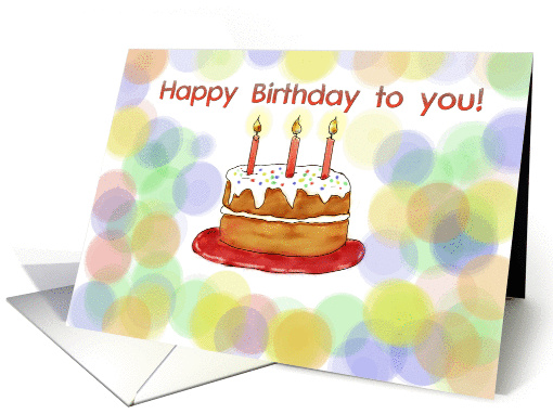 Happy Birthday Whimsical Cake card (150601)