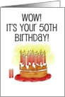 Happy Birthday 50th Whimsical Cake Card