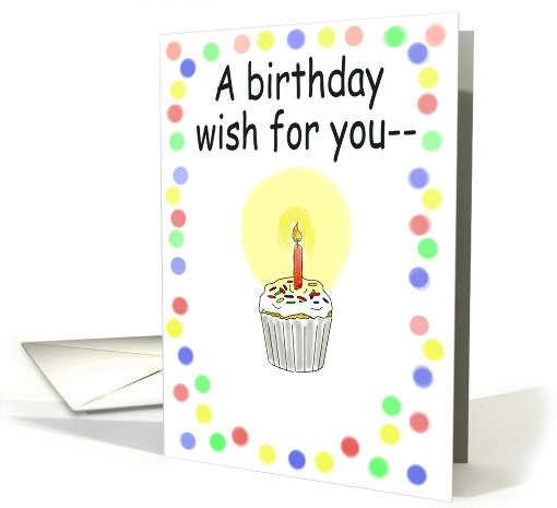 Happy Birthday Wish Whimsical Cupcake card (150833)