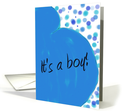 Baby Boy Announcement Invitation Invite Blue Boy Paper card (151129)