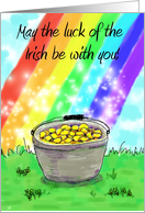 Lucky Irish Gold Rainbow Whimsical Happy St. Patrick’s Day Paper Card