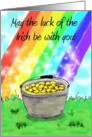 Lucky Irish Gold Rainbow Whimsical Happy St. Patrick’s Day Paper Card