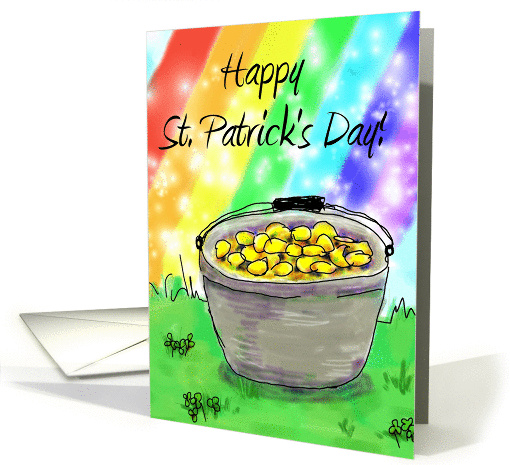Gold At End of Rainbow Whimsical Happy St. Patrick's Day... (151367)