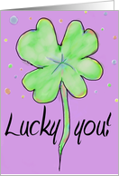 Rainbow Clover Happy Birthday Whimsical Happy St. Patrick’s Day Paper Greeting Card Text card