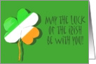 Irish Flag Colors Shamrock Clover Happy St. Patrick’s Day Paper Card
