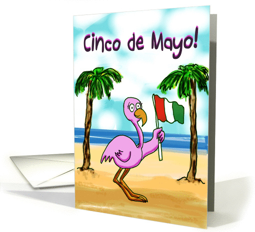 Cinco de mayo Pink Flamingo Paper card (172311)