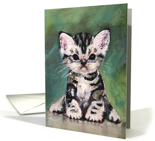 Kitten Cat Watercolor Painting Icansketchu New Pet Start Over card