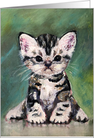 Kitten Cat Watercolor Painting Icansketchu New Pet Start Over card