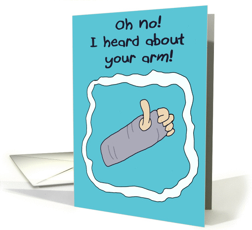 Broken Injured Arm Hand Get Well Soon  Paper Greeting Note card