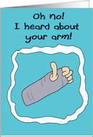 Broken Injured Arm Hand Get Well Soon Paper Greeting Note Card