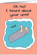 Broken Injured Arm Hand Get Well Soon Paper Greeting Note Card