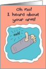 Broken Injured Arm Hand Get Well Soon Paper Greeting Note Card